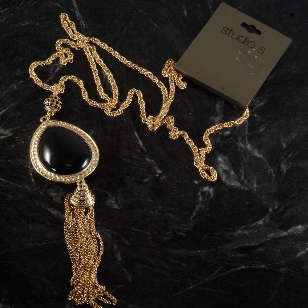 Ladies Necklace Sears Studio S Gold Tone Tassel